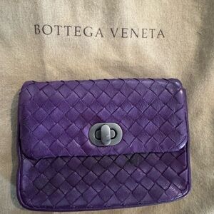 Bottega Veneta Purple Intrecciato Leather coin purse